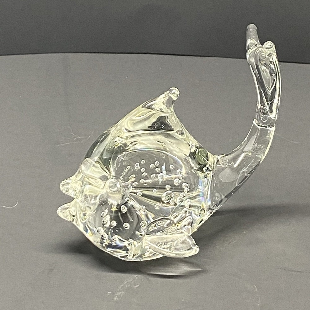 Vintage ART GLASS FISH Paperweight‎ Knick Knack Figure 3" Collectible